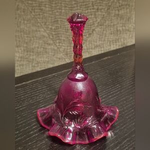 Ruby Red Glass Decorative Bell - Home Art Accent